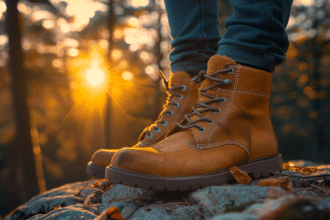 Chaussures en cuir sur un sol en bois, bruit de couinement