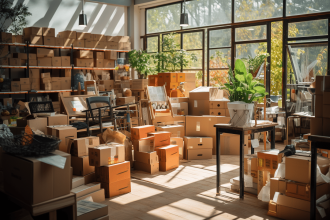 Boîtes en carton prêtes à l'emploi pour déménagement et rangement