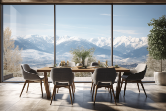 Miroir bien placé pour agrandir visuellement une pièce lumineuse