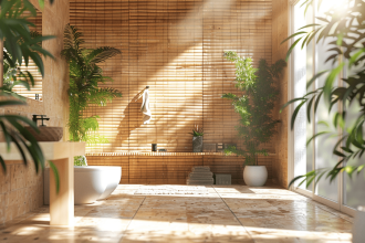 Revêtement mural moderne pour salle de bain sans carrelage traditionnel