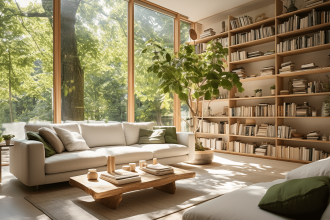Arbre décoratif dans un intérieur moderne et lumineux